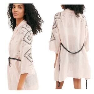 NWT Free People Isabella Embroidered Robe XS